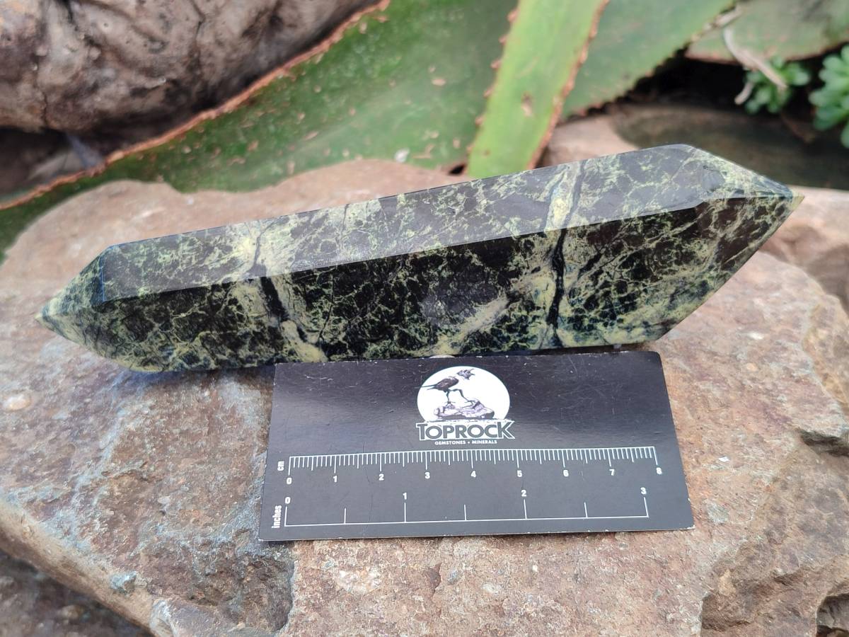 Polished Leopard Stone Double Terminated Points x 3 From Zimbabwe - Toprock Gemstones and Minerals 