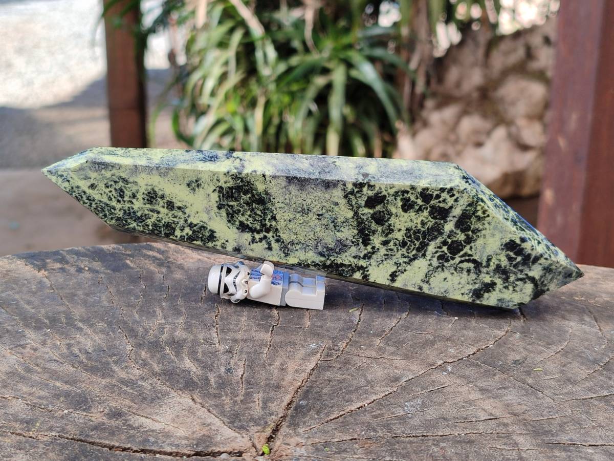 Polished Leopard Stone Double Terminated Points x 3 From Zimbabwe - Toprock Gemstones and Minerals 