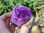 Polished Chevron Amethyst Points x 3 From Zambia - Toprock Gemstones and Minerals 