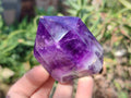 Polished Chevron Amethyst Points x 3 From Zambia - Toprock Gemstones and Minerals 