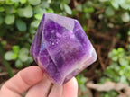 Polished Chevron Amethyst Points x 3 From Zambia - Toprock Gemstones and Minerals 