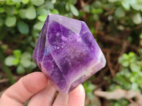 Polished Chevron Amethyst Points x 3 From Zambia