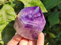Polished Chevron Amethyst Points x 3 From Zambia