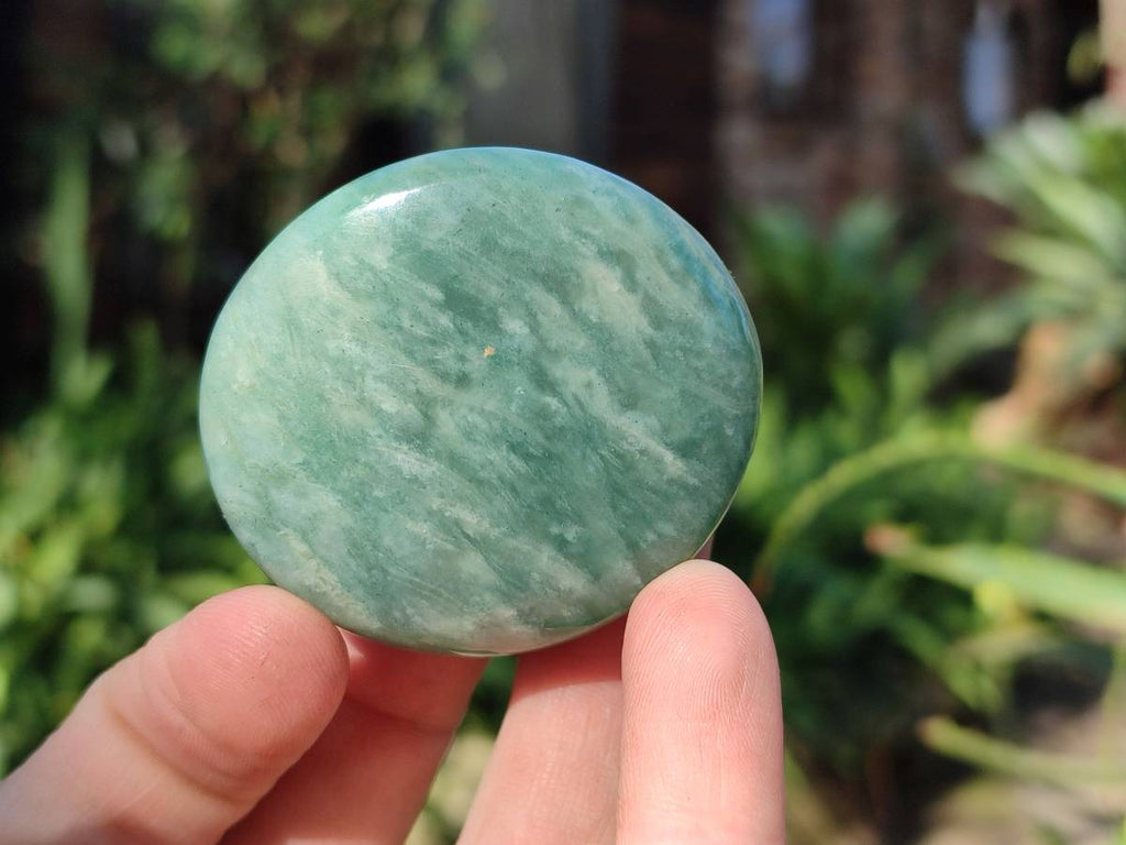 Polished Amazonite Palm Stones x 12 From Madagascar - Toprock Gemstones and Minerals 