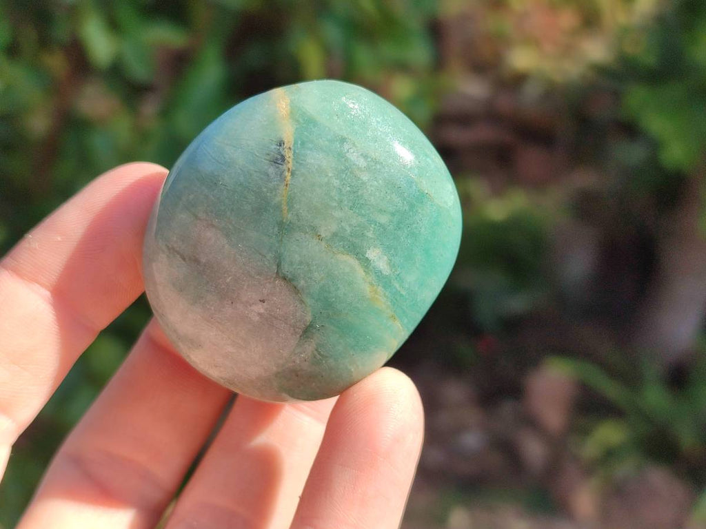 Polished Amazonite Palm Stones x 12 From Madagascar - Toprock Gemstones and Minerals 