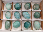 Polished Amazonite Palm Stones x 12 From Madagascar - Toprock Gemstones and Minerals 