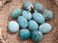 Polished Amazonite Palm Stones x 12 From Madagascar - Toprock Gemstones and Minerals 