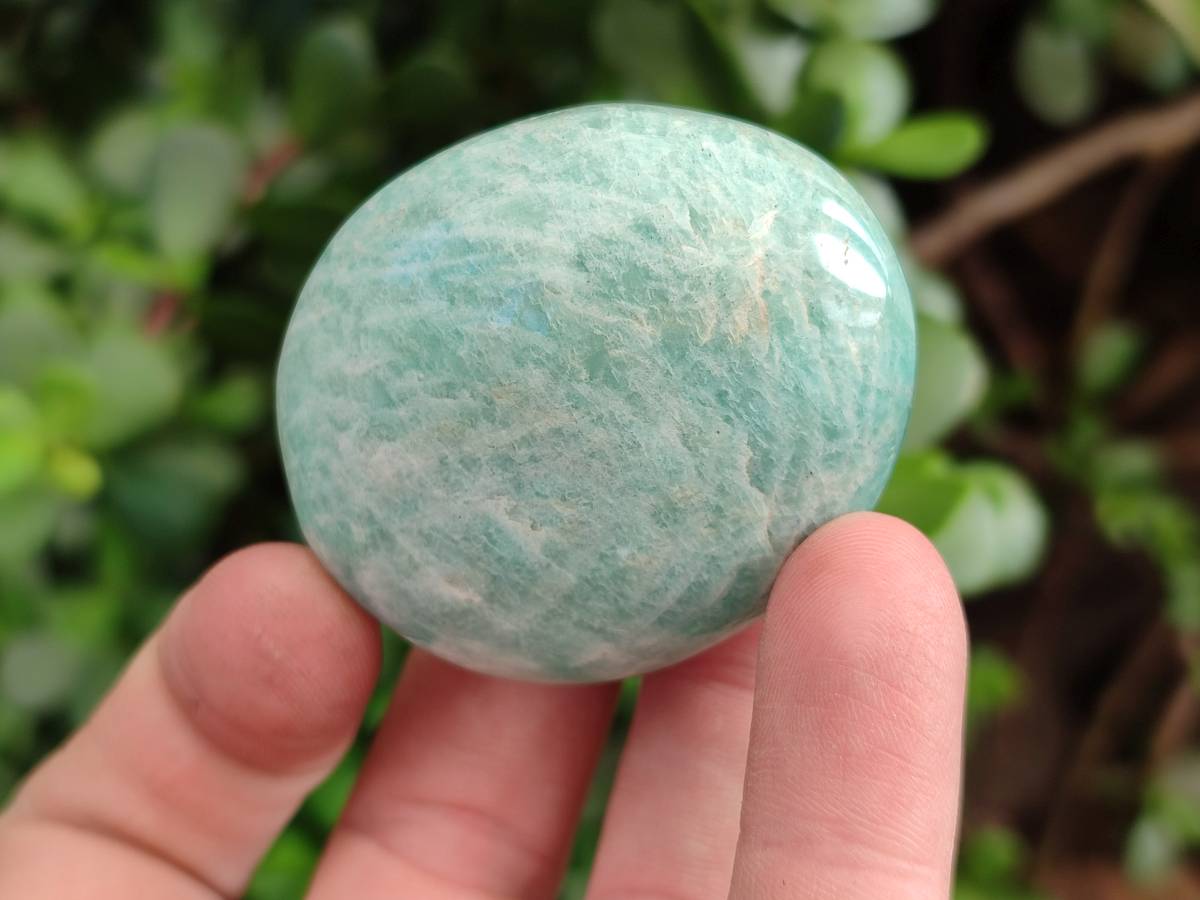 Polished Amazonite Palm Stones x 12 From Madagascar - Toprock Gemstones and Minerals 