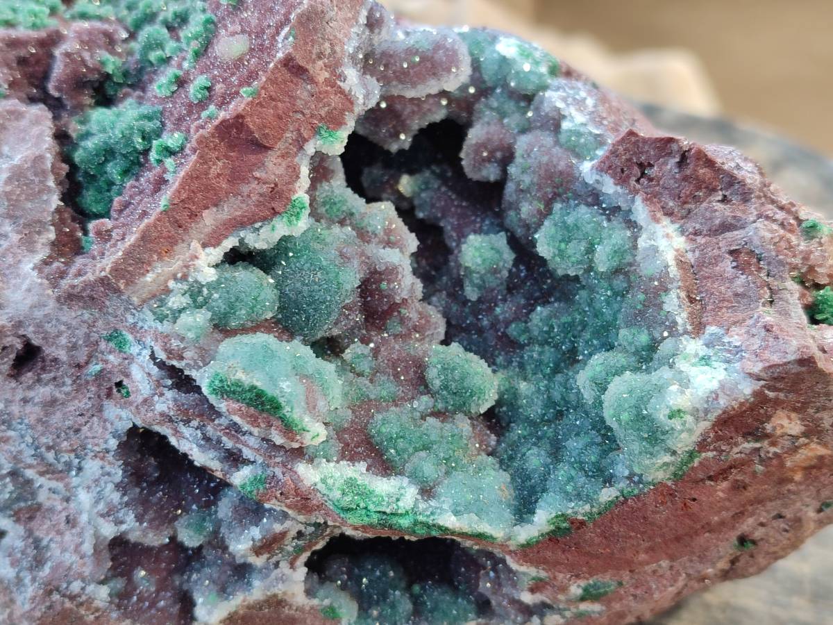 Natural Ball Malachite On Dolomite Matrix Specimen x 1 From Kambove, Congo - Toprock Gemstones and Minerals 