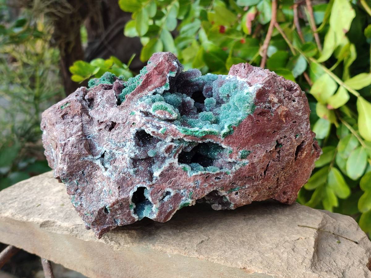Natural Ball Malachite On Dolomite Matrix Specimen x 1 From Kambove, Congo - Toprock Gemstones and Minerals 