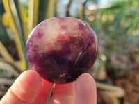 Polished Lepidolite With Pink Rubellite Palm Stones x 24 From Ambatondrazaka, Madagascar - Toprock Gemstones and Minerals 