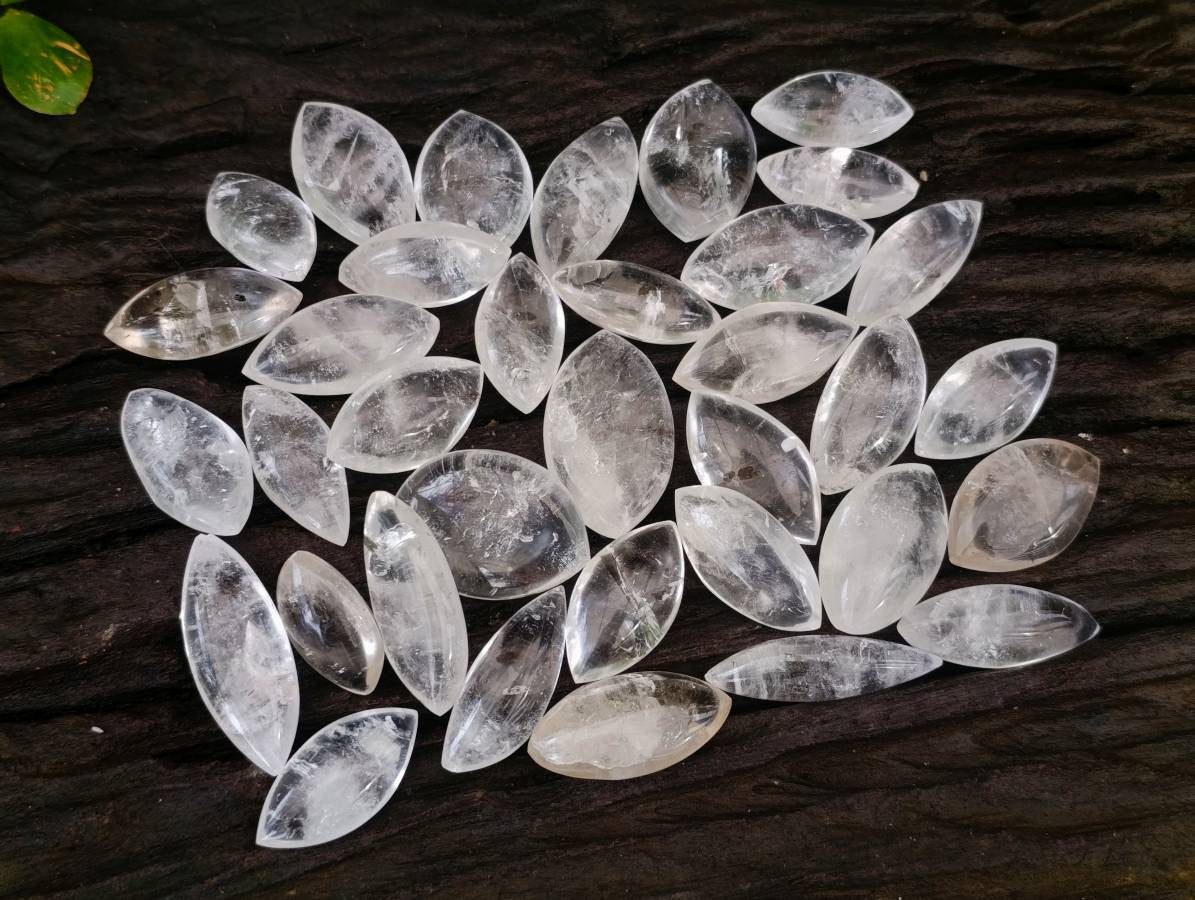 Polished Clear Quartz "Angel Tears" Pendant Pieces x 35 From Madagascar - Toprock Gemstones and Minerals 