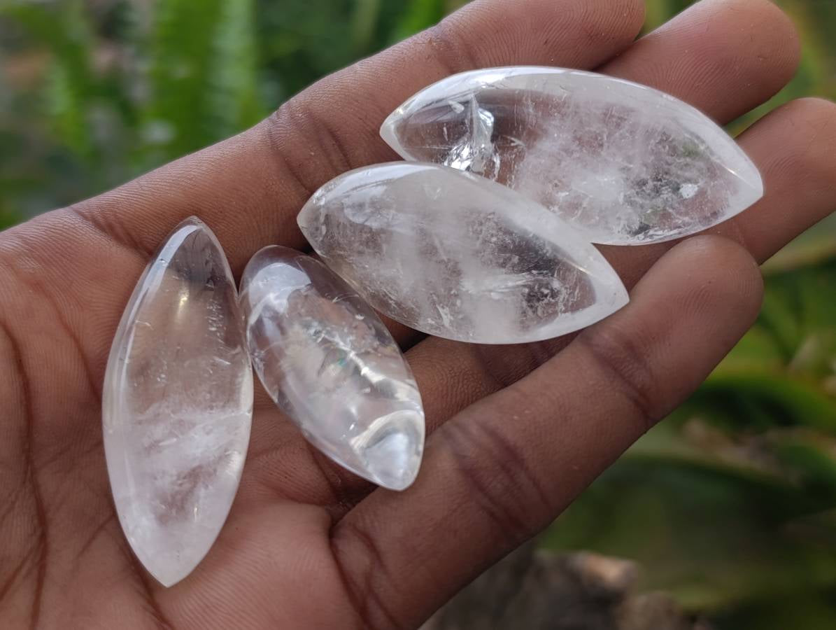 Polished Clear Quartz "Angel Tears" Pendant Pieces x 35 From Madagascar - Toprock Gemstones and Minerals 