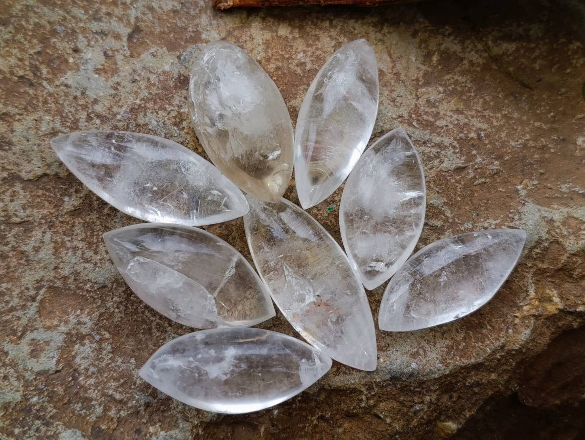 Polished Clear Quartz "Angel Tears" Pendant Pieces x 35 From Madagascar - Toprock Gemstones and Minerals 