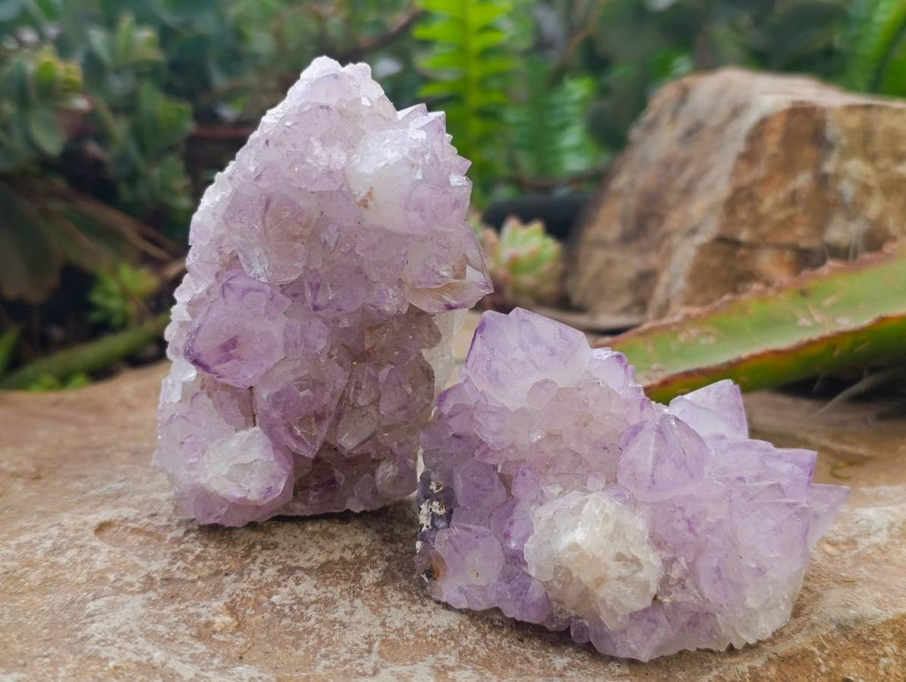 Natural Amethyst Spirit Quartz Clusters x 6 From South Africa - Toprock Gemstones and Minerals 