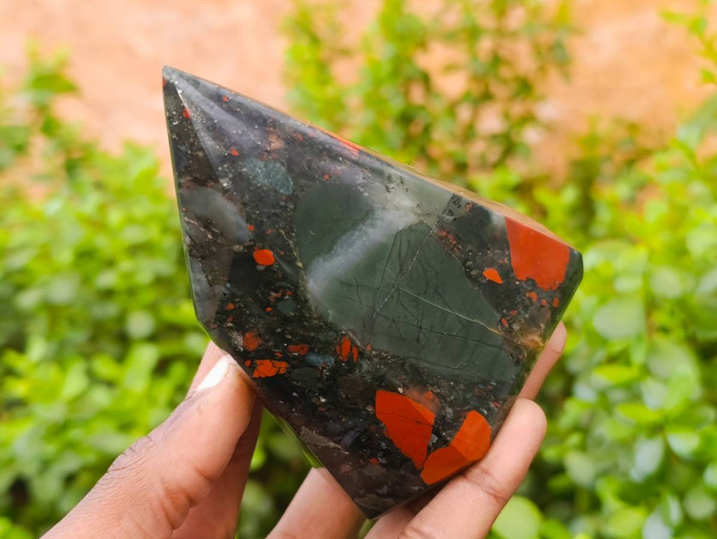 Polished Bloodstone Points x 3 From Swaziland - Toprock Gemstones and Minerals 