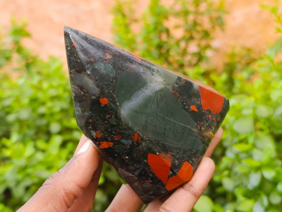 Polished Bloodstone Points x 3 From Swaziland - Toprock Gemstones and Minerals 