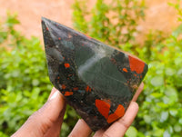 Polished Bloodstone Points x 3 From Swaziland