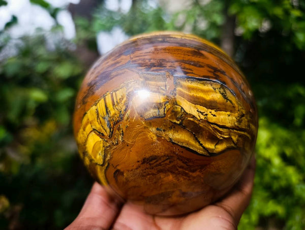 Polished Tigers Eye Sphere x 1 From Prieska, South Africa