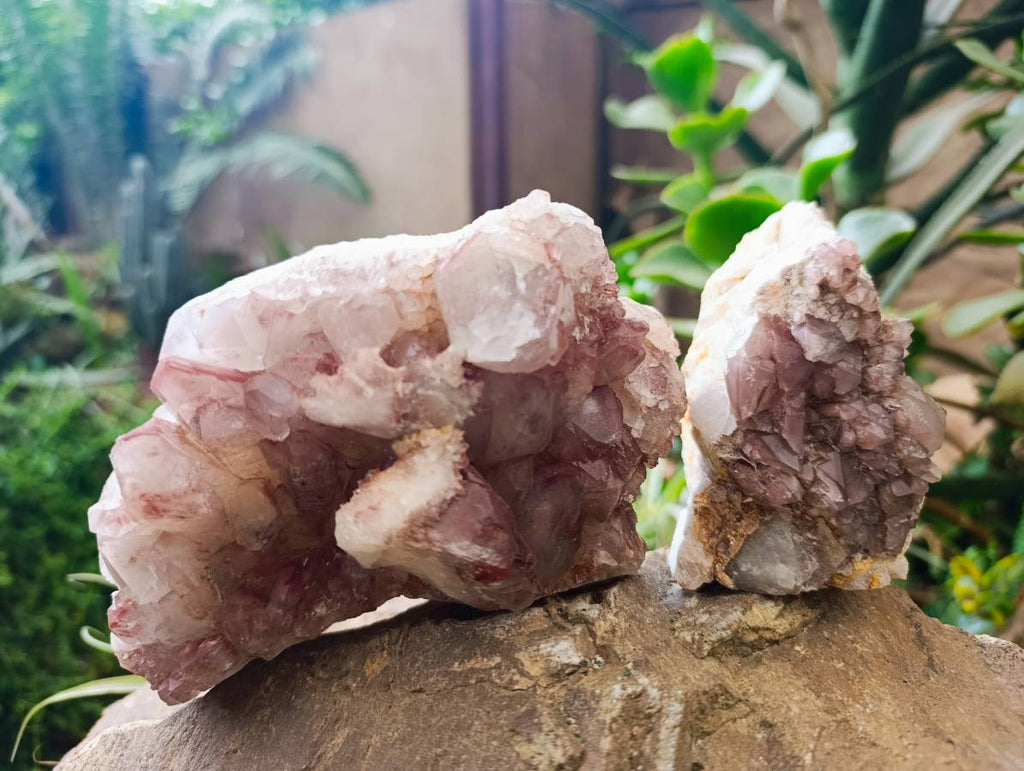 Natural Hematoid Quartz Clusters x 3 From Zimbabwe - Toprock Gemstones and Minerals 