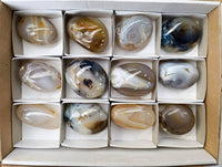 Polished Banded Agate Palm Stones x 12 From Madagascar