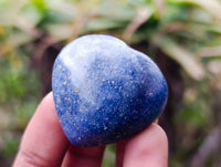 Polished Mini Lazulite Hearts x 35 From Madagascar