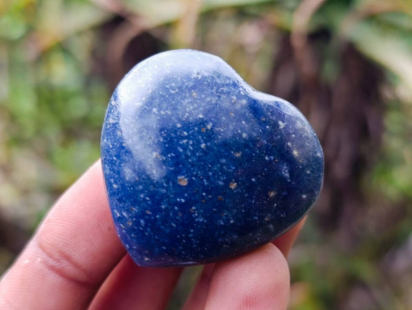 Polished Mini Lazulite Hearts x 35 From Madagascar