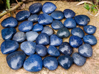 Polished Mini Lazulite Hearts x 35 From Madagascar