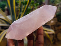 Polished Double Terminated Rose Quartz Points x 4 From Madagascar