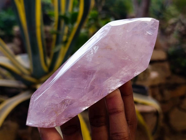 Polished Double Terminated Rose Quartz Points x 4 From Madagascar