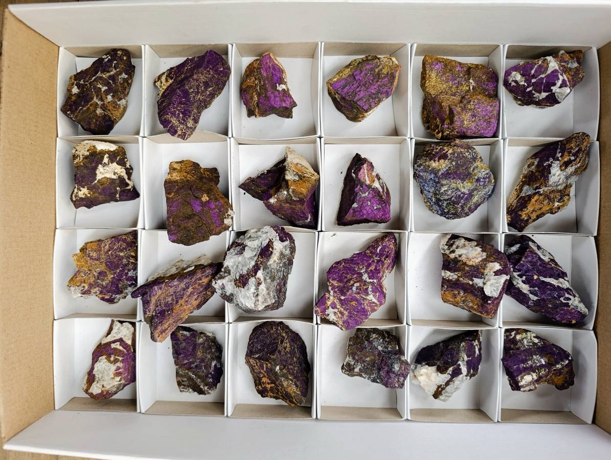 Natural Metallic Purpurite Specimens x 24 From Erongo, Namibia - Toprock Gemstones and Minerals 