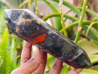 Polished Double Terminated Bloodstone Points x 4 From Swaziland