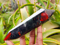 Polished Double Terminated Bloodstone Points x 4 From Swaziland