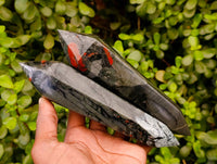 Polished Double Terminated Bloodstone Points x 4 From Swaziland