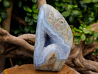 Polished Blue Lace Agate Standing Free Forms x 2 From Malawi - Toprock Gemstones and Minerals 