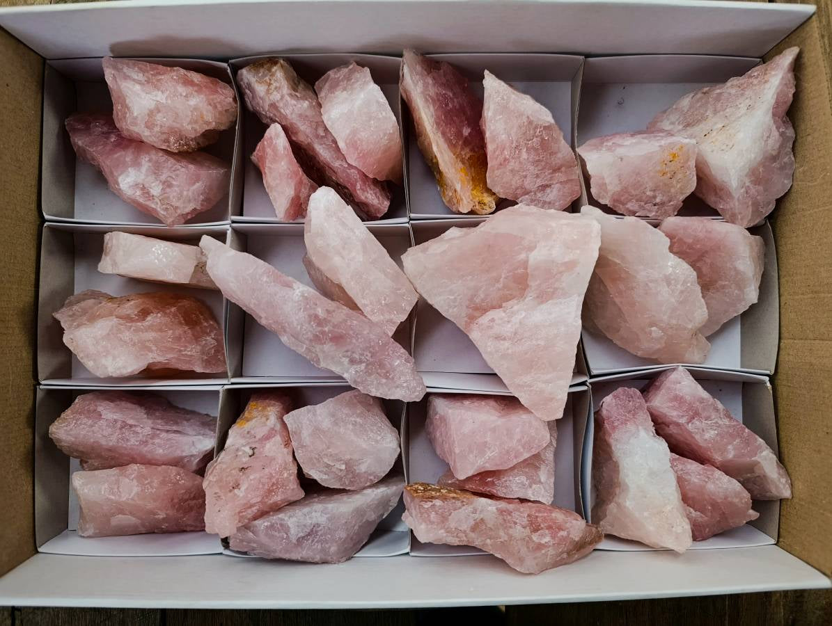 Natural Pink Rose Quartz Cobbed Specimens x 27 From North Cape, South Africa - Toprock Gemstones and Minerals 