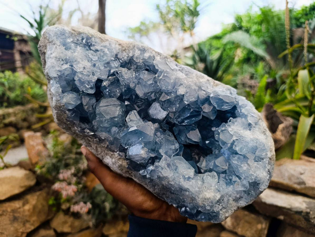 Natural Celestite Geode Specimen x 1 From Sakoany, Madagascar - Toprock Gemstones and Minerals 