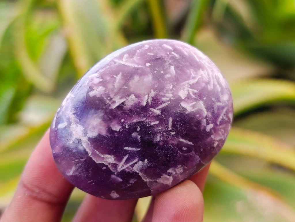 Polished Lepidolite with Pink Rubellite Palm Stones x 20 From Ambatondrazaka, Madagascar - Toprock Gemstones and Minerals 