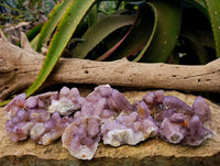 Natural Amethyst Spirit Quartz Clusters x 12 From South Africa