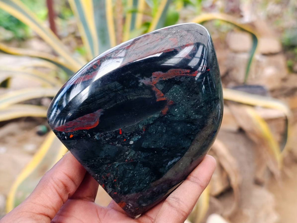 Polished Bloodstone Standing Free Forms x 3 From Swaziland - Toprock Gemstones and Minerals 