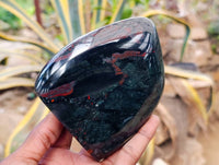 Polished Bloodstone Standing Free Forms x 3 From Swaziland