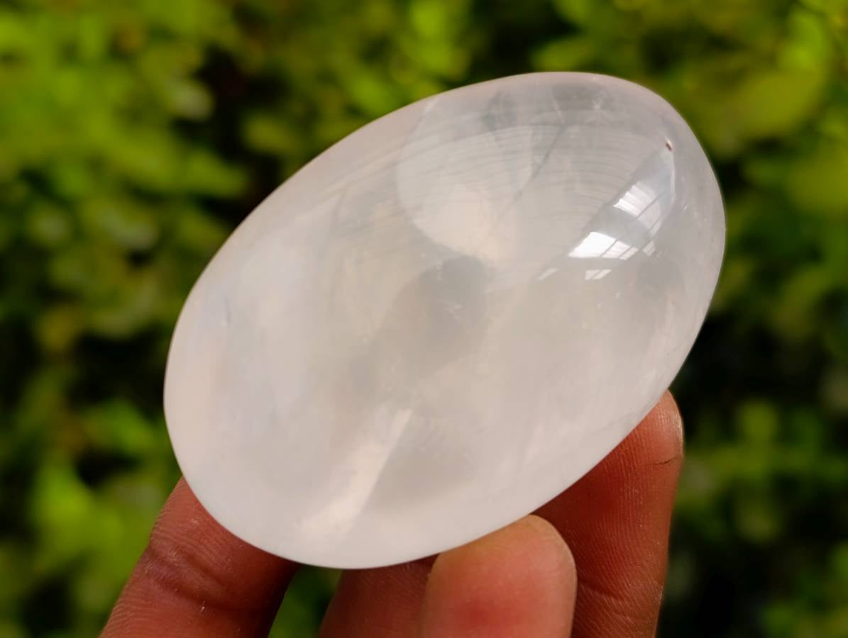 Polished Girasol Pearl Quartz Palm Stones x 12 From Ambatondrazaka, Madagascar - Toprock Gemstones and Minerals 