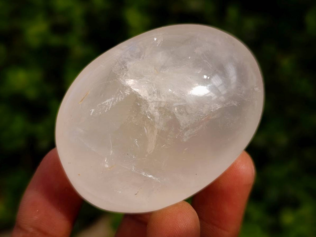 Polished Girasol Pearl Quartz Palm Stones x 12 From Ambatondrazaka, Madagascar - Toprock Gemstones and Minerals 