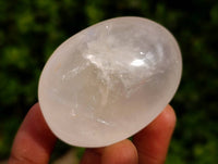 Polished Girasol Pearl Quartz Palm Stones x 12 From Ambatondrazaka, Madagascar