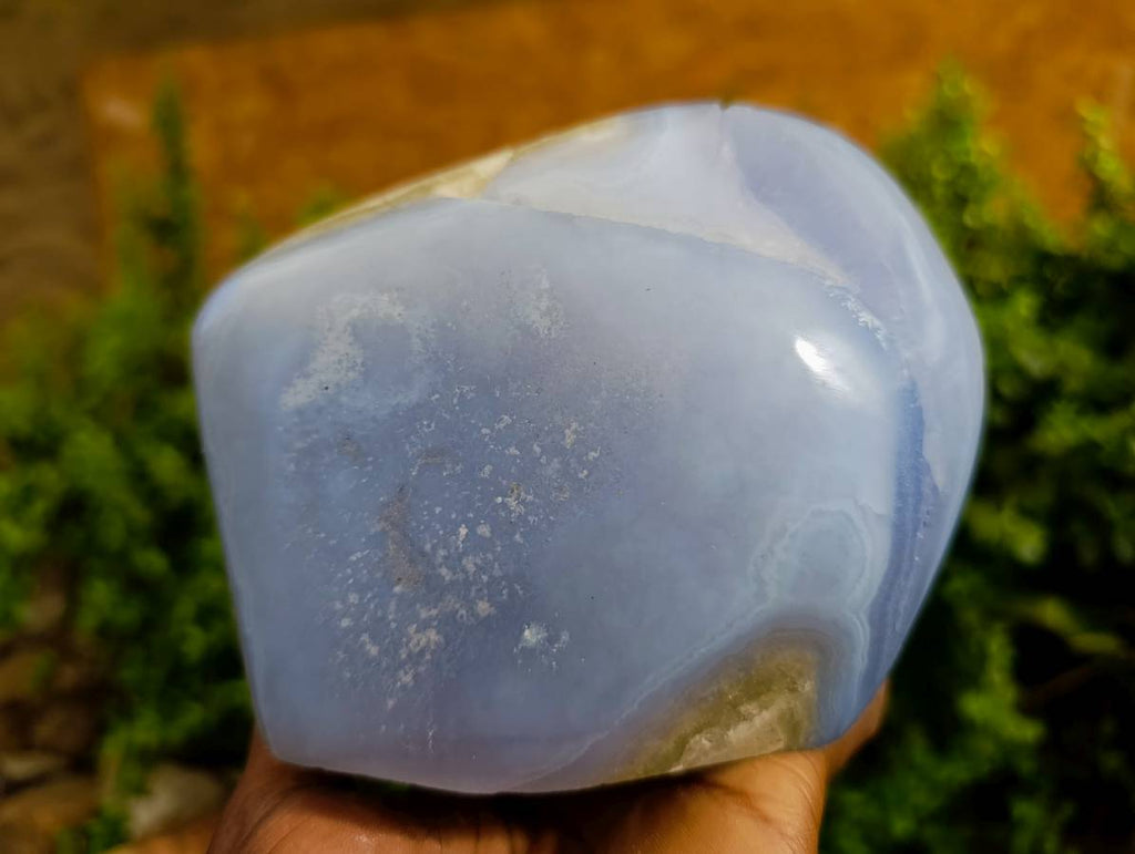 Polished Blue Lace Agate Standing Free Form x 1 From Malawi - Toprock Gemstones and Minerals 