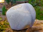 Polished Blue Lace Agate Standing Free Form x 1 From Malawi - Toprock Gemstones and Minerals 