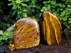 Polished Tigers Eye Standing Free Forms x 3 From South Africa - Toprock Gemstones and Minerals 