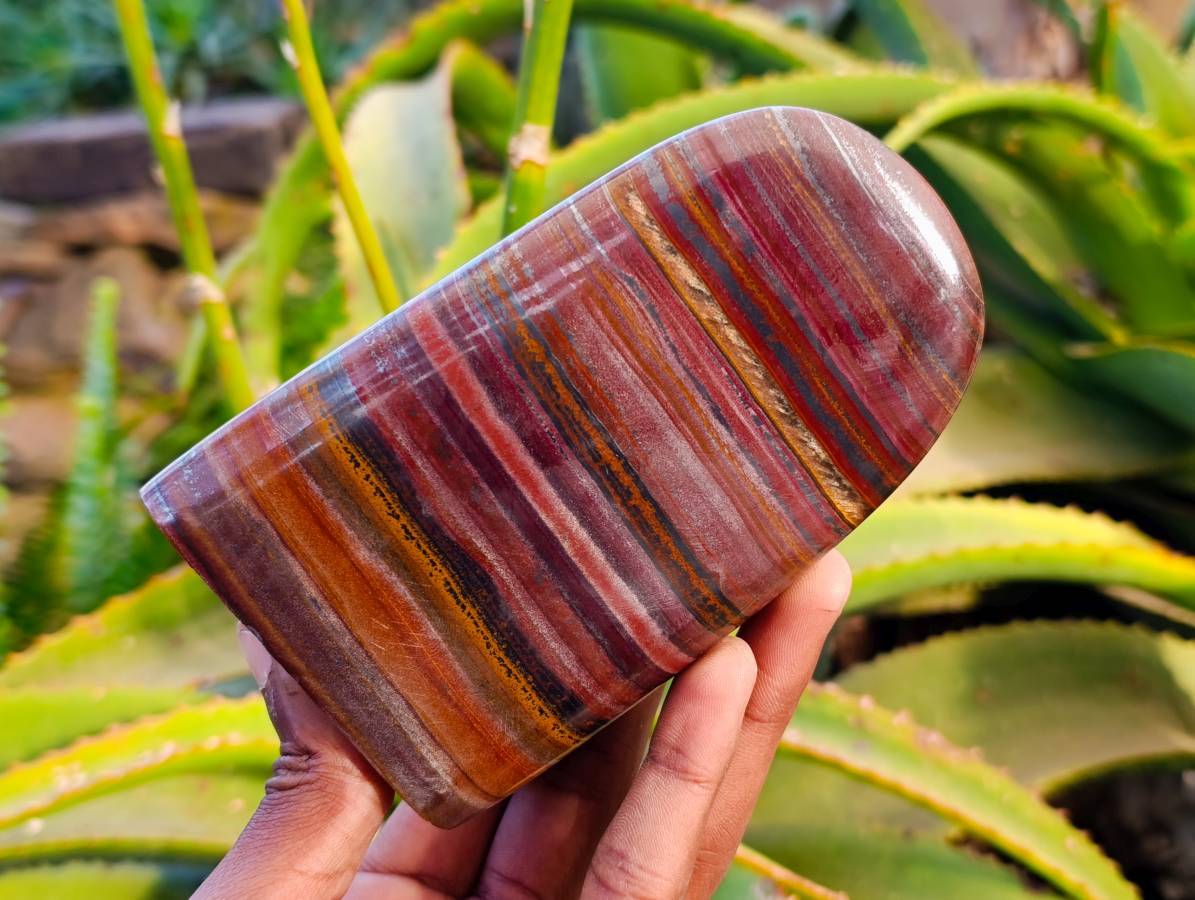 Polished Banded Tiger Iron Standing Free Forms x 2 From South Africa - Toprock Gemstones and Minerals 