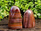 Polished Banded Tiger Iron Standing Free Forms x 2 From South Africa - Toprock Gemstones and Minerals 