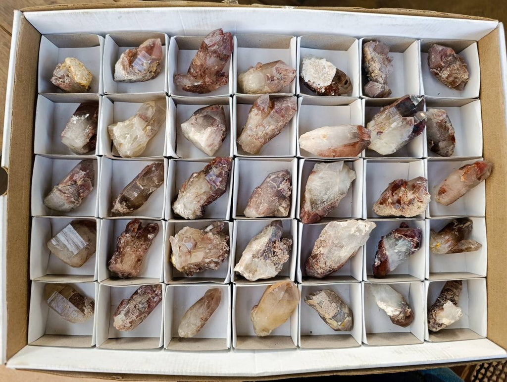 Natural Hematoid Quartz Crystals x 35 From Zimbabwe - Toprock Gemstones and Minerals 
